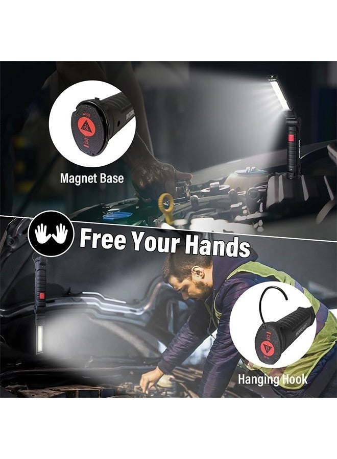 إم إكس إن مصابيح LED قابلة لإعادة الشحن للميكانيكا - قاعدة مغناطيسية قابلة للدوران 360 درجة، 5 أوضاع هدايا عيد الحب للرجال - مثالية لإصلاح السيارات وأدوات التخييم وورش العمل - Image 5